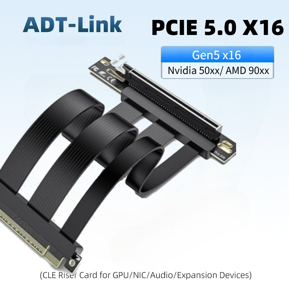 Pcie 4.0 X16 Riser Cable 90 Degree - Kabel Riser PCIE 5.0 x16, Sempurna