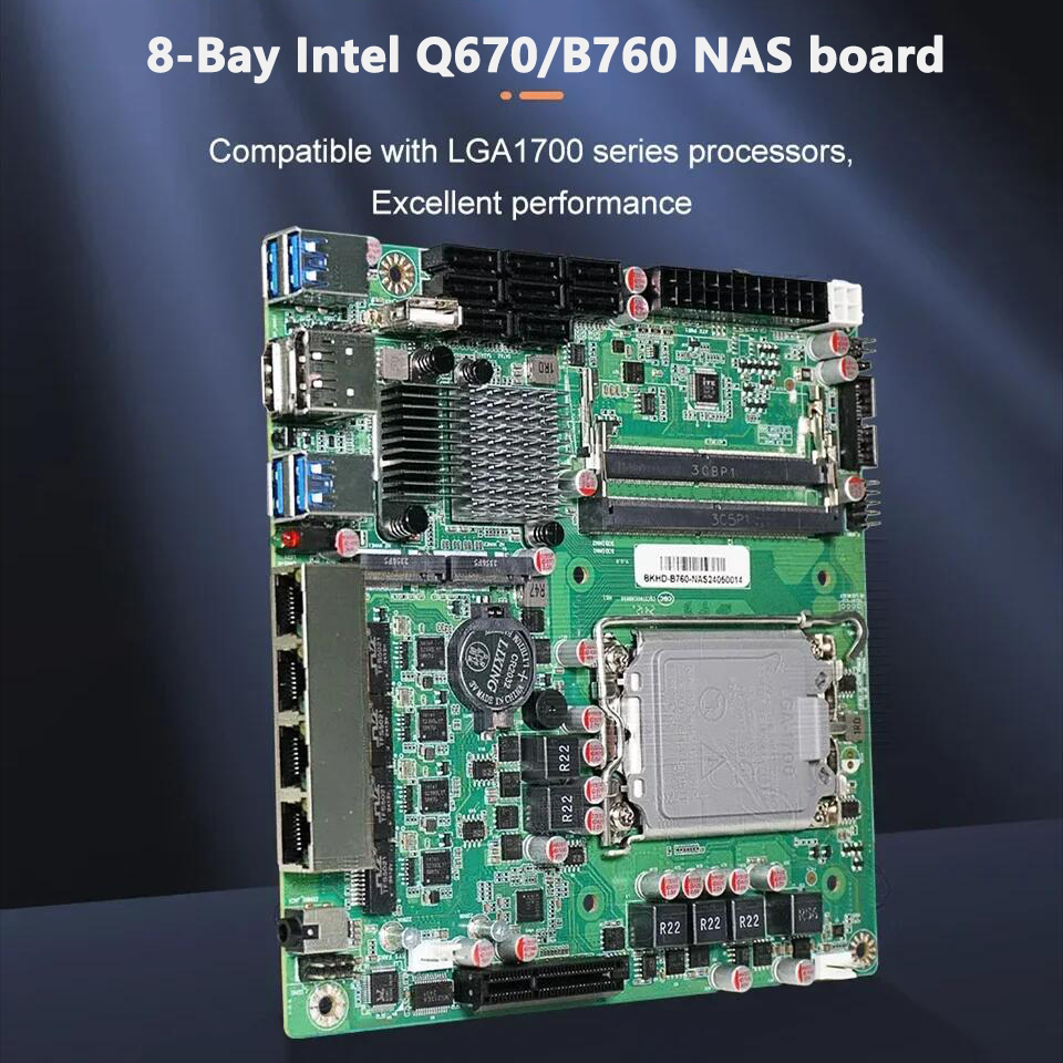 Lga 1700 Ddr5 Itx Motherboard - Motherboard NAS Topton Q670 B760 8-Bay