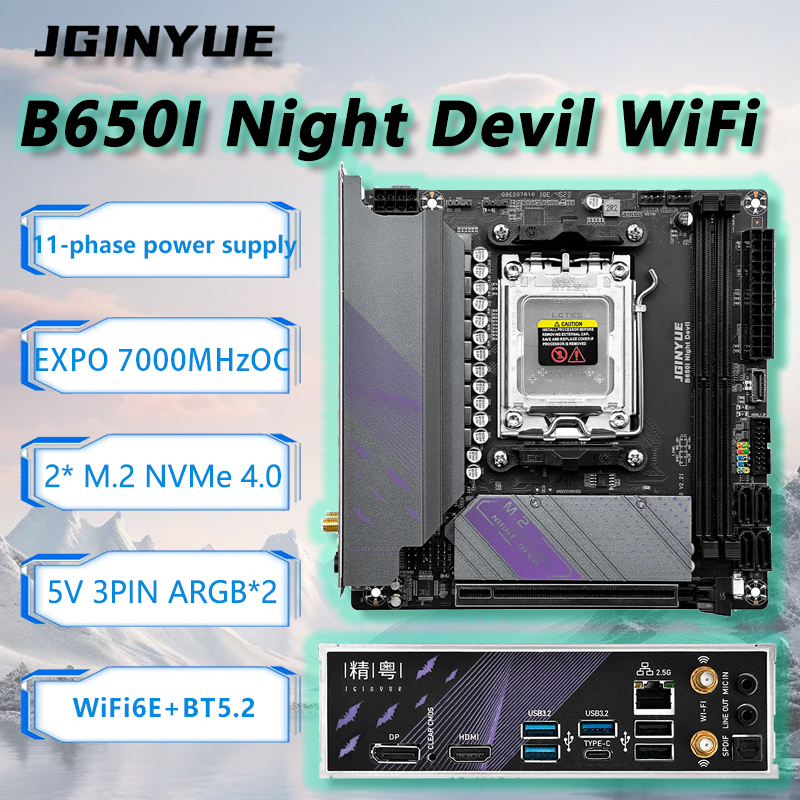 JGINYUE B650I Night Devil WiFi - B650 Itx Motherboard Wifi ulasan dan harga