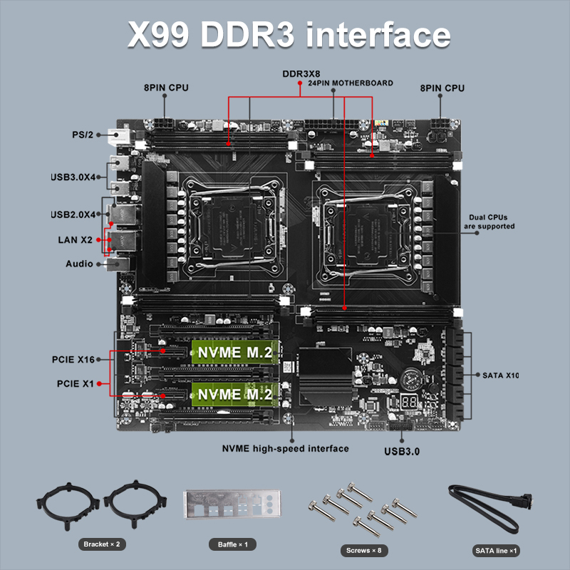 X99 Dual-socket Cpu Motherboar - X99 Dual Cpu Motherboard Combo ulasan dan harga